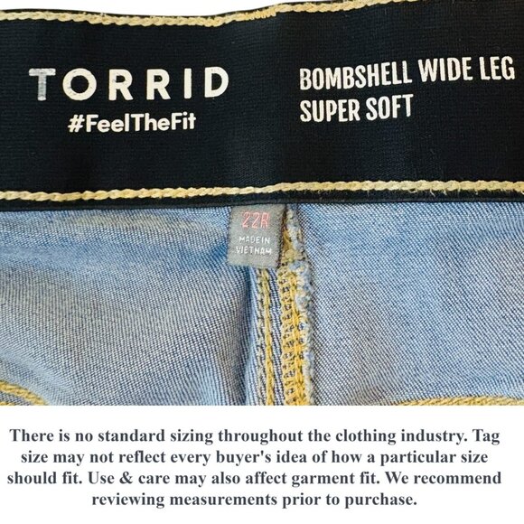 Torrid Womens Bombshell Wide Leg High Rise Jean Light Wash Plus Size 22R - Picture 9 of 13